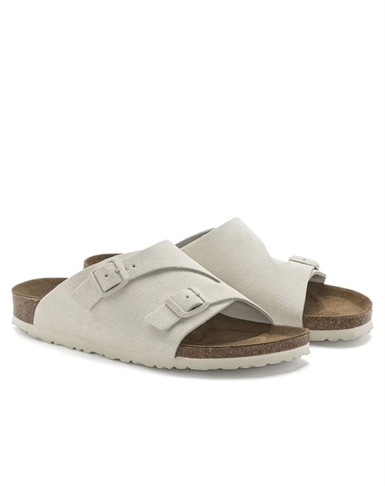 Zürich Suede Leather Sandal - Antique White